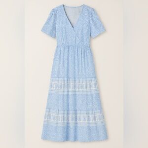 RUNS SMALL! Seven Islands Blue & White floral Maxi Dress – Size 3X – NWT